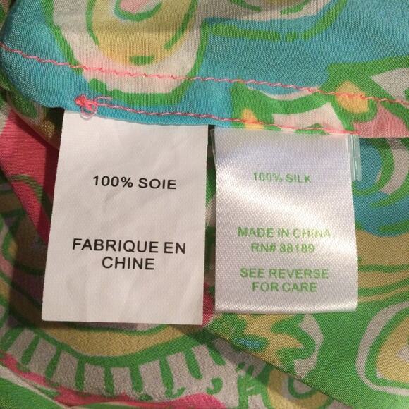 Lilly Pulitzer Elsa Silk Chin Chin Top S - Picture 5 of 5